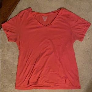 Vintage Old Navy v neck t shirt peach pink XL